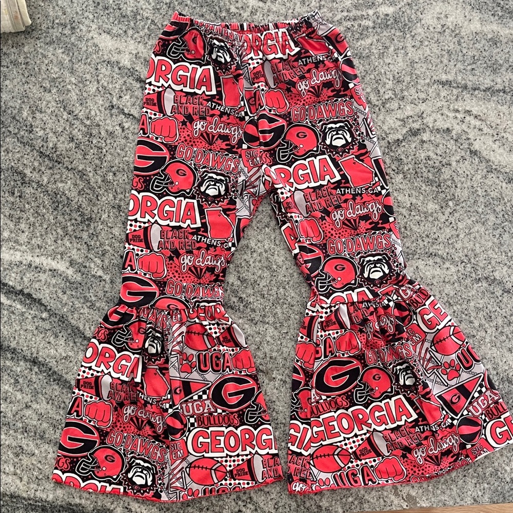 Georgia Bulldogs Flare Pants, Girls 6/7